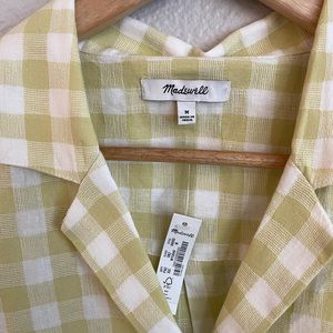 Madewell Yellow Checkered Blouse